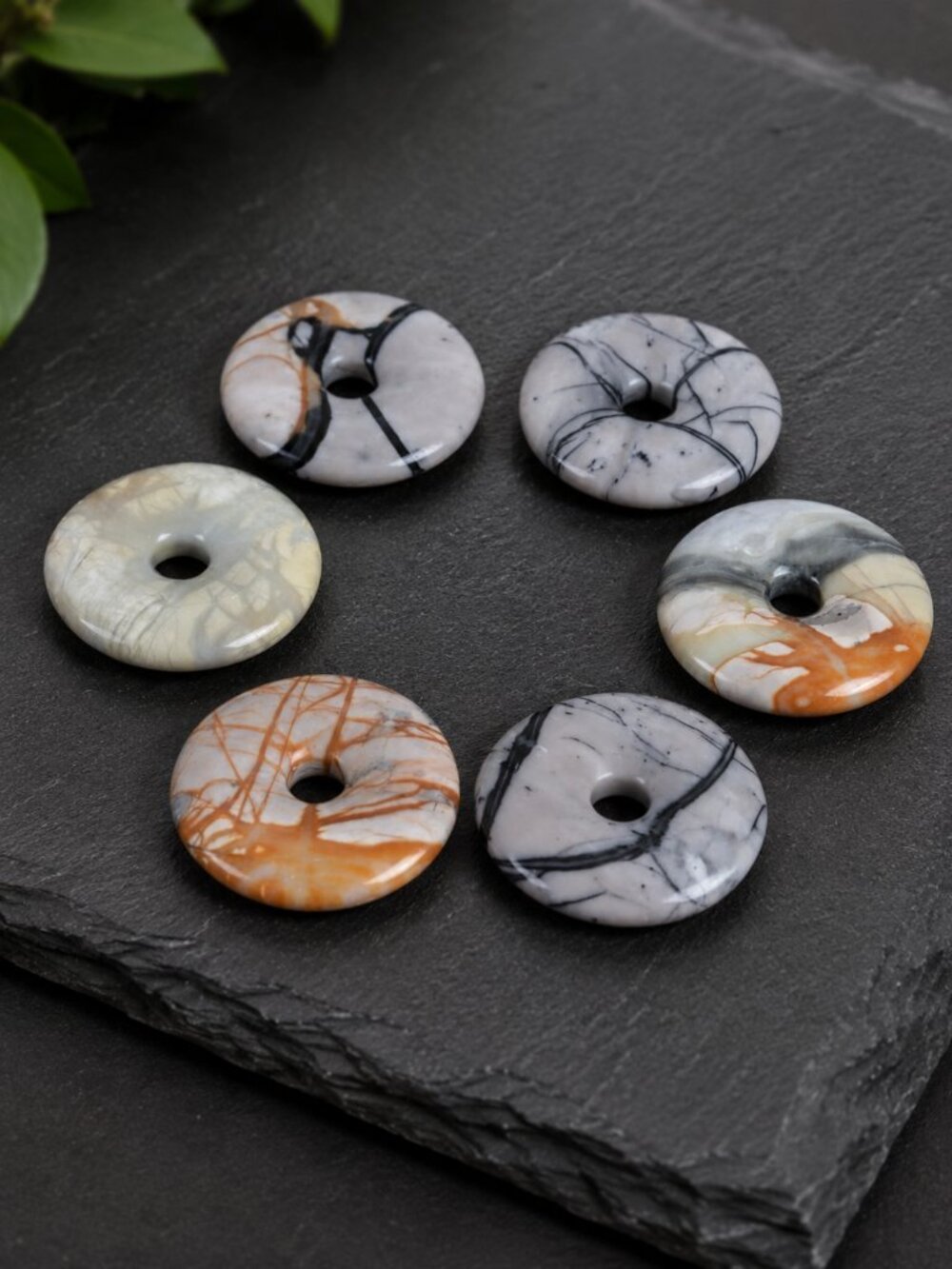 Picasso Jasper and Chinese Lucky Coin Pendant | Handmade - Picture 7 of 7